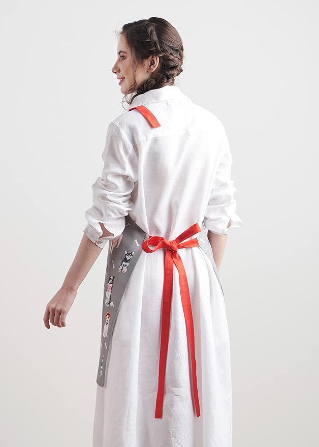 Maison d' Hermine 100% Cotton Apron for women with Pocket Kitchen Chef Apron for Men Cooking Easter Decorations