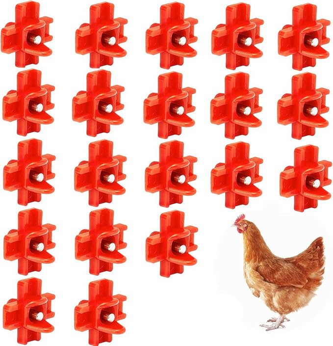 Doublewood 20Pcs Chicken Nipples Horizontal Side Mount Poultry Water Nipple Waterer Drinker Outdoors for Chicken Ducks Quail and Other Poultry (20)