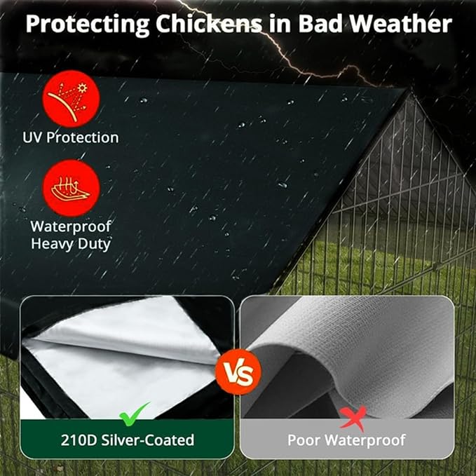 Chicken House Cover 57X43in Waterproof Oxford Cloth Shade Tarp For Large Poultry Runs,Outdoor Sun Protection And Weatherproof Shelter
