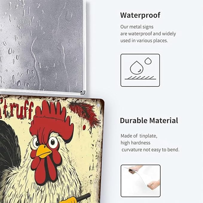 Chicken Coop Accessories Metal Signs -Chicken Coop Funny Tin Signs 8x12 Inch