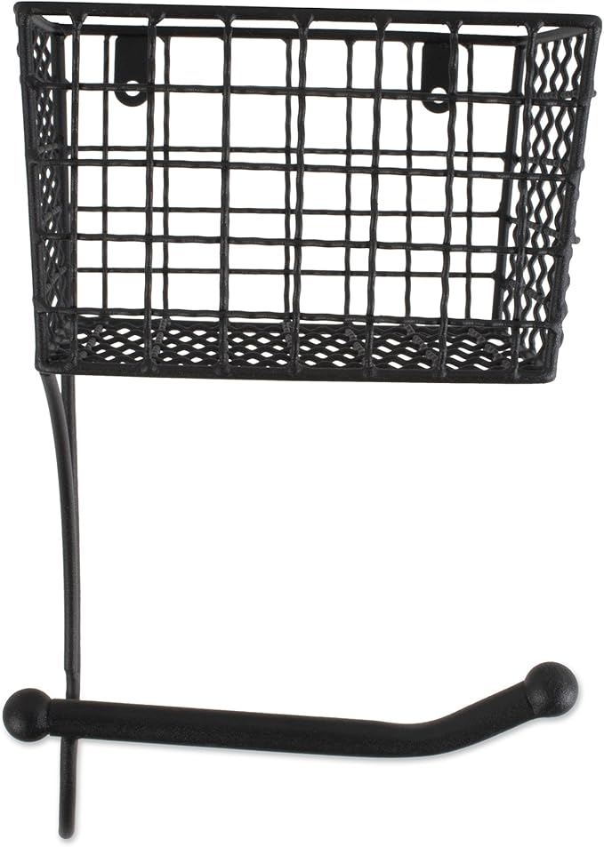 DII Rustic Farmhouse Bathroom Décor, Metal Storage, Toilet Paper Holder, Black