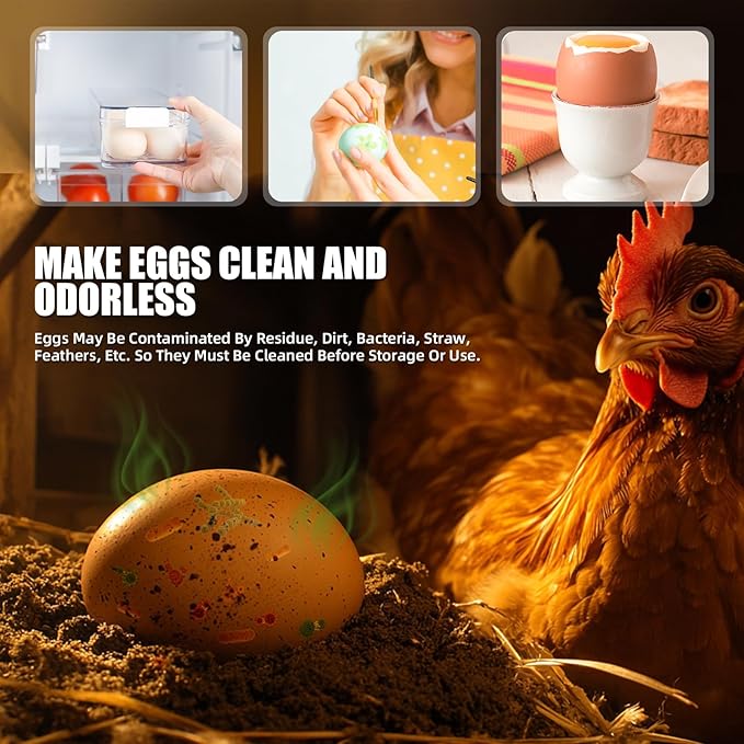 2Pcs Egg Scrubber Brush for Fresh Eggs | All-in-One Egg Cleaner & Washer Tool | Chicken Egg Cleaning Brush for Backyard Coops Farms White Purple