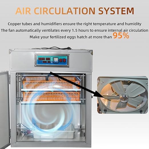 XKV 176 Eggs Incubator with Automatic Egg Turning,Temperature Humidity Control,Automatic Digital Egg Hatcher,For Chick,Duck,Poultry,Industrial Brooding Machine Chicken Incubator for Farm,Home,Indoor