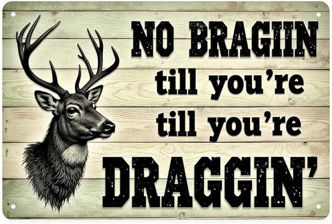 Deer Hunting Rules Tin Sign Vintage Hunting Lodge Metal Sign Print Aesthetic for Garden Yard Bar Porch Home Bedroom Kitchen Wall Decor Gift 8 X 12 in