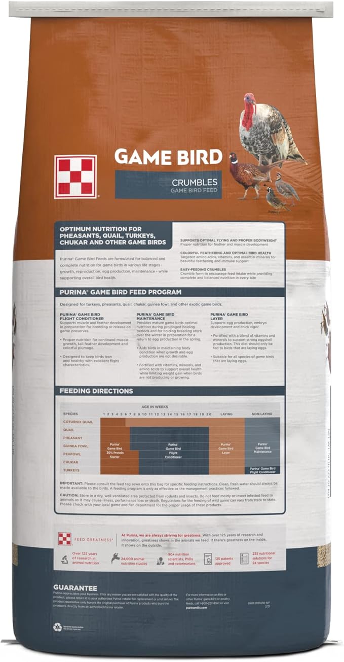 Purina | Game Bird Layer Feed | Crumbles (50 LB) Bag