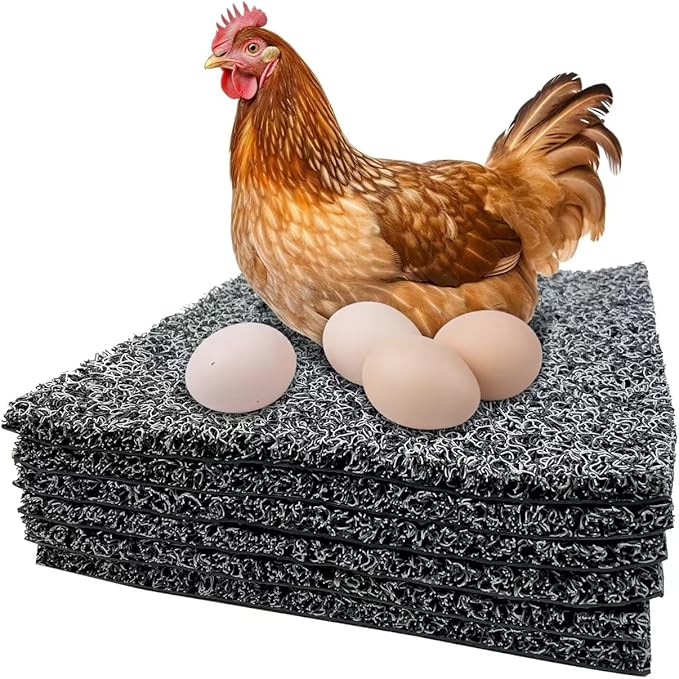 6 Pcs Chicken Nesting Pads, Washable Nesting Box Liners for Chicken Coop, Reusable Plastic Nest Box Pads, Chicken Laying Mats, Chicken Coop Accessories 12×12 inch