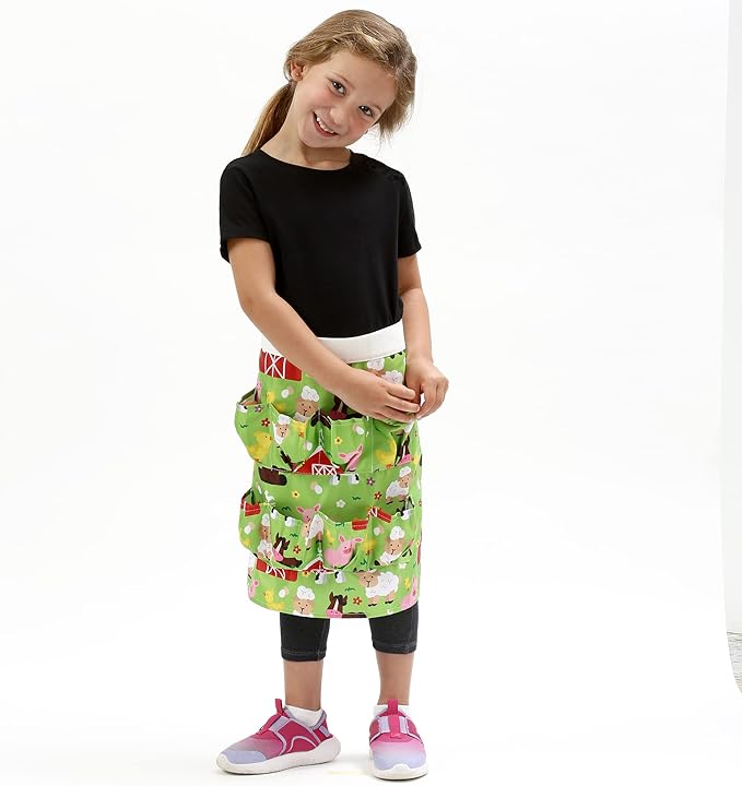 Plum Hill Kids Chicken Egg Collecting Apron with Pockets