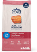 Natural Balance Limited Ingredient Puppy Dry Dog Food with Healthy Grains, Salmon & Brown Rice Recipe, 4 Pound (Pack of 1)
