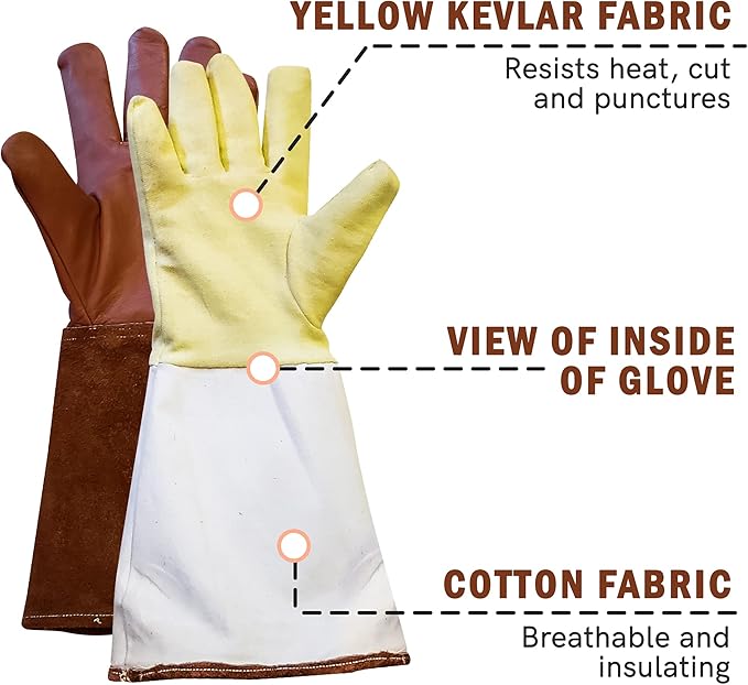 Falconry Elbow Length Protective Animal Handling Gloves Men's Sizes XS, Small, Med, Large, XL, XXL
