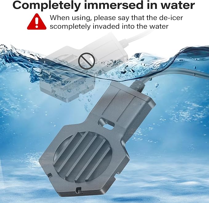 500W Pond Heater Submergible De-icer Cast Aluminum Chicken Water Heater,Stock Tank Heater for Livestock/Horse/Fish/Bird Bath Winter Outdoor, 10ft (500W)
