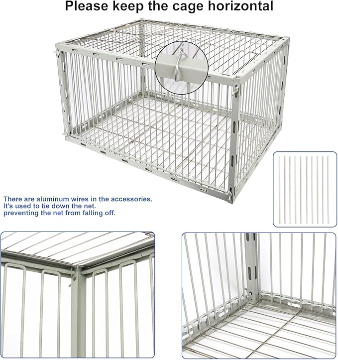 Pigeon Trap Cage with Escape-Proof Design – Auto Bird Trap Cage for Pigeons and Small Birds | Multi-Catch Pigeons Birds Traps for Sale with Well Anti-Rust Baking Paint-S Size