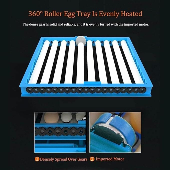 Eggs Incubator Automatic Turning 256Eggs Digital Large Farm Poultry for Hatching Chicken Duck Dove Quail Temperature Control