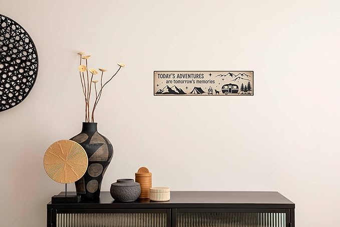 Today’s Adventures Tomorrow’s Memories Metal Sign 4x16in Inspirational Plaque for Living Room Wall Decor