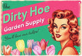 Dirty Hoe Garden Supply Retro Metal Sign Flowers Tulips Colorful Tin Sign For Garden Art Home Office Living Room Bar Cafe Club Wall Decor Hanging Painting 12 X 8 Inch