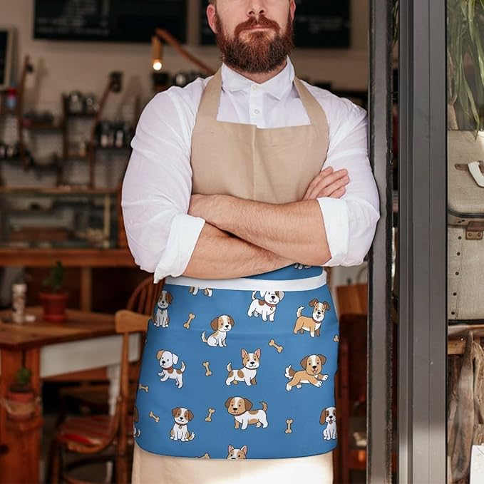 Short 3 Pockets Waist Waiter Waitress Half Apron Waterproof Chef Aprons