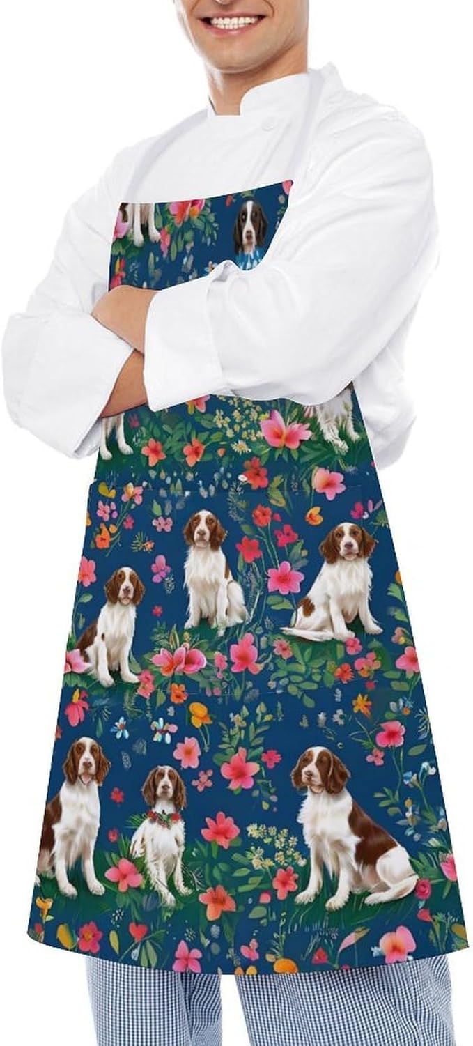 Chef Bib Apron for Restaurant, Anti-Stain with Pocket Adjustable, Cooking Dishwashing Lab Use