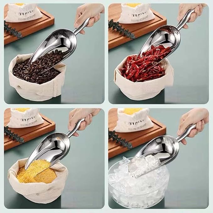 Stainless Steel Ice Scoop - Mini Ice Scoop for Freezer, Heavy Duty, Dishwasher Safe, 5 OZ