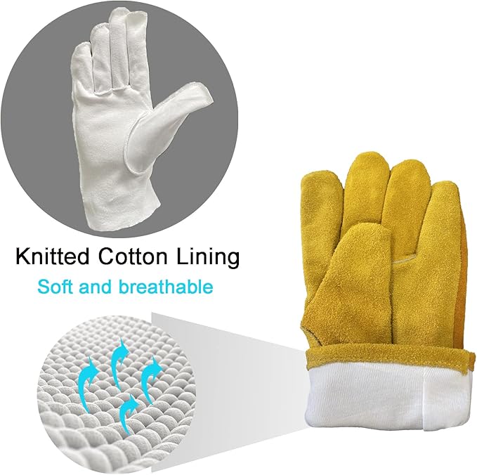 Leather Gardening Gloves for Men, Work Gloves for Welding, Construction, Chainsaw, Farm, Ranch, Yard Work gloves