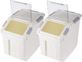 EonTone [2-Pack] 30 lbs Flour Storage Container, 25L Airtight Food Bin with Wheels BPA-Free