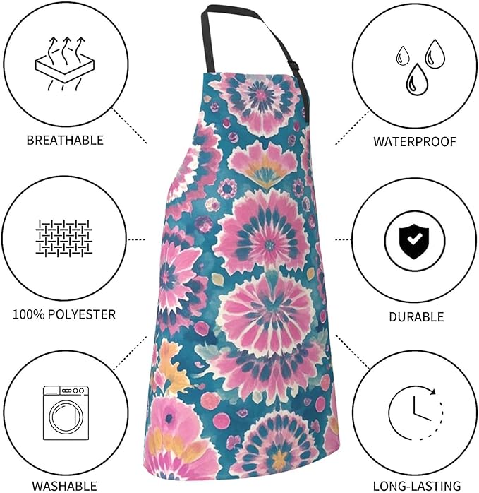 Waterproof Apron Adjustable Bib for Women Men Tractor farm Cooking Aprons Chef Bibs with 2 Pocket