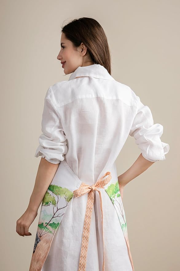 Maison d' Hermine 100% Cotton Apron for women with Pocket Kitchen Chef Apron for Men Cooking Easter Decorations