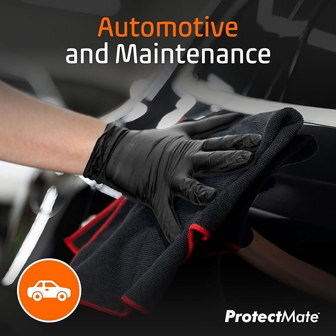 5 Mil Black Nitrile Gloves for Food Prep - Textured Food Prep Gloves - Food Handling Gloves Disposable Latex Free