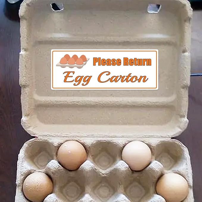 Please Return Egg Carton Tag Stickers 1 x 2.625 Inch - Farm Fresh Chicken Eggs Labels Egg Stickers 500 Pcs