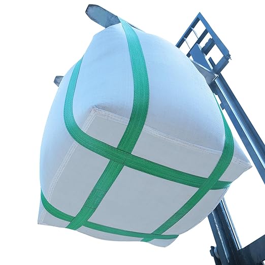 1 Pack 2 Ton FIBC Bulk Bag,35"L x 35"W x 43"H,4400lbs SWL,Woven Polypropylene Heavy Duty Bulk Bags,Duffle Top Flat Bottom for Industrial Agriculture Large-scale Storage Construction Debris