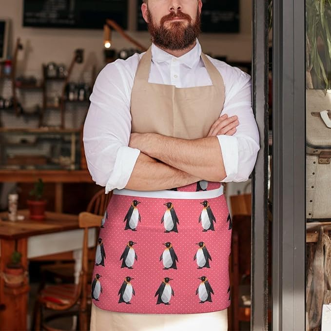 Short 3 Pockets Waist Waiter Waitress Half Apron Waterproof Chef Aprons