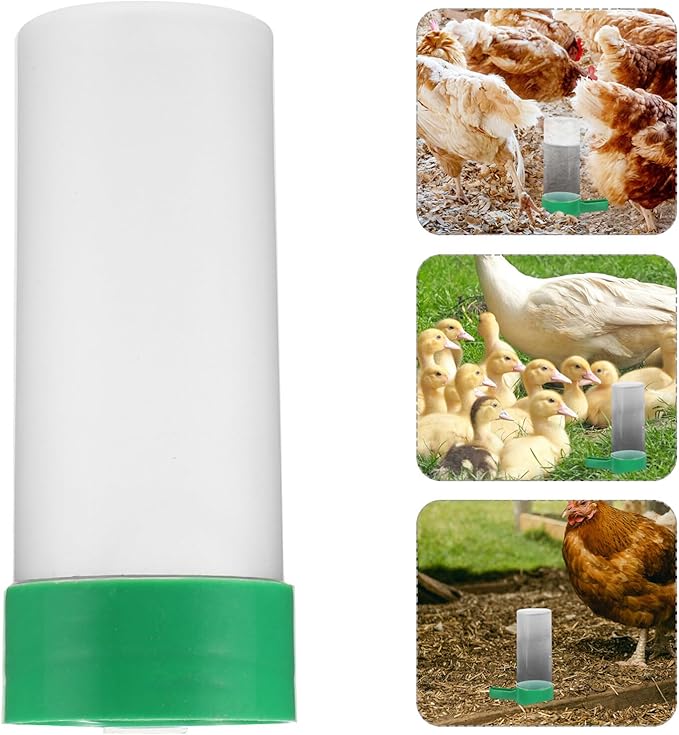 SUPVOX Automatic Poultry Feeder and Waterer for Chicks and Quail - Space-Saving Easy to Clean Plastic Feeder and Drinker 4.5 X 3.2 X 1.6 Inches