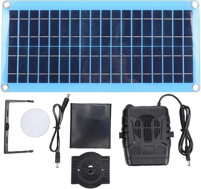 Hyuduo Solar Heater, 30W Portable with Overheat Protection, Solar Powered Heater 100cm Cable for Pet House Chicken Coop Greenhouse Drying Heating