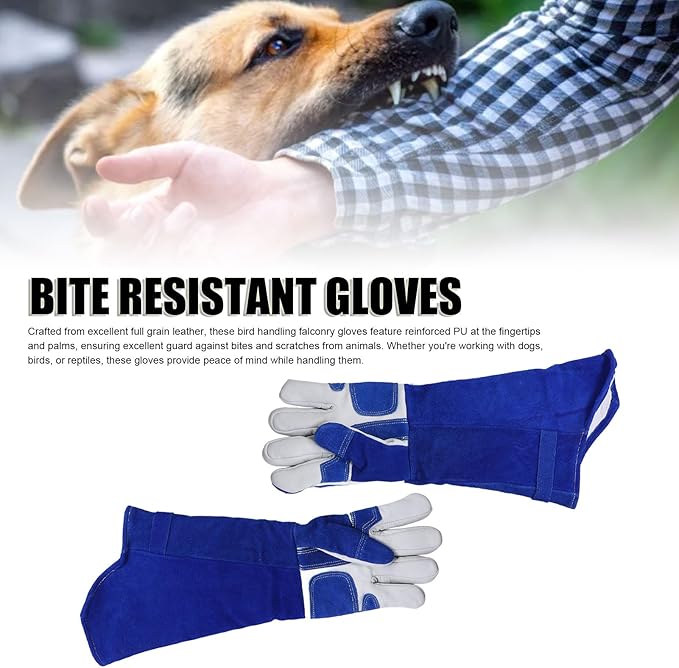Eujgoov Animal Handling Gloves Anti Animal Scratching and Biting Gloves Extended and Thickened Warm Protective