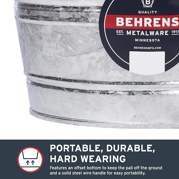 Behrens Hot-Dipped Galvanized Steel Utility Pail 4-1/4 Gallon