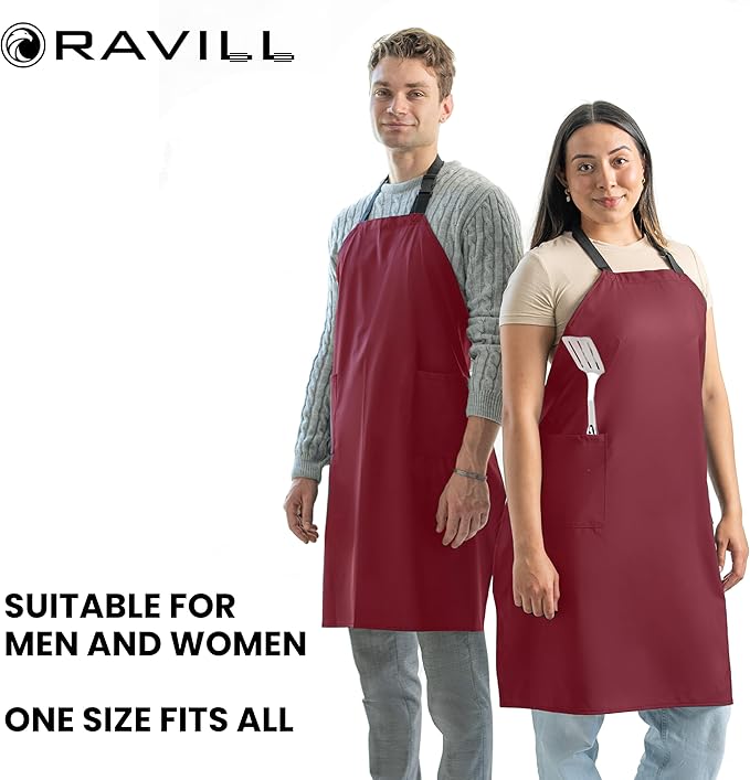 Waterproof Apron For Men and Women - 2 Pockets - 35" Long Multi Purpose Work Aprons for Dishwashing, Dog Grooming