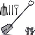 4-Section Adjustable Sand Sifter Shovel - 47.7" Aluminum Beach & Farm Sieve Tool for Treasure Hunting, Chicken Coop Cleaning, Screening Gravel - Portable Modular Design with Carry Bag & Gloves