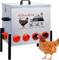 100LB Large Automatic Chicken Feeder–10 Feeding Ports No-Waste Galvanized Metal Chicken Feeder Box with Adjustable Legs & Locking Lid Poultry Feeder for Chickens,Ducks,Geese,Rust-Resistant