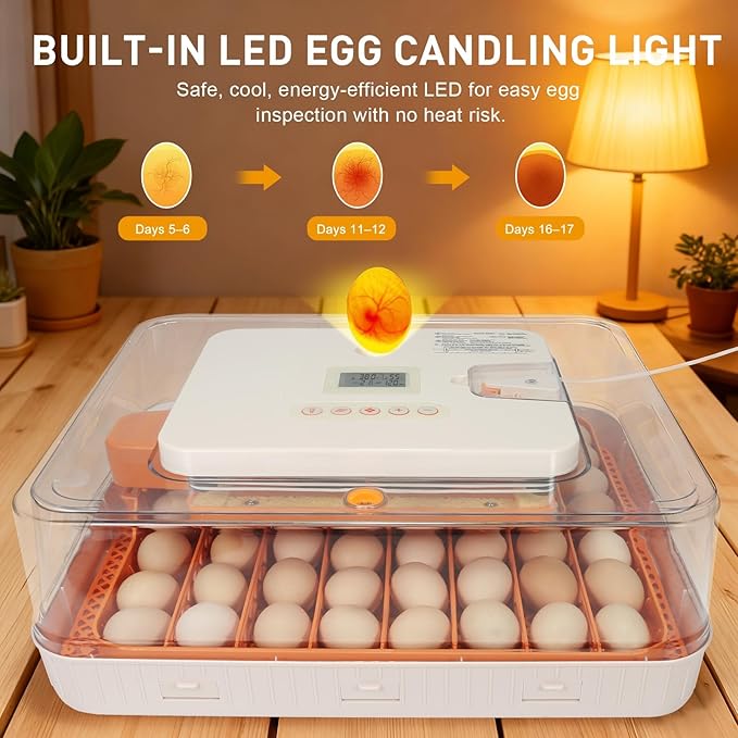 2nd Nest - 56 Egg Incubator for Breeders, Fully Automated, Accurate Humidity & Temp Control, Chick Separator, Flexible Egg Spacing, Custom Incubation Days, Auto Turning & Auto Stop, Easy Monitoring