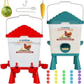 Chicken Feeder and Waterer Set, 5 Gallon Automatic Chicken Waterer with Cups, 40LB Large Chickens Feeders No Waste, Chicken Coop Accessories, Poultry Feeder & Chicken Watering System for Ducks, Quails