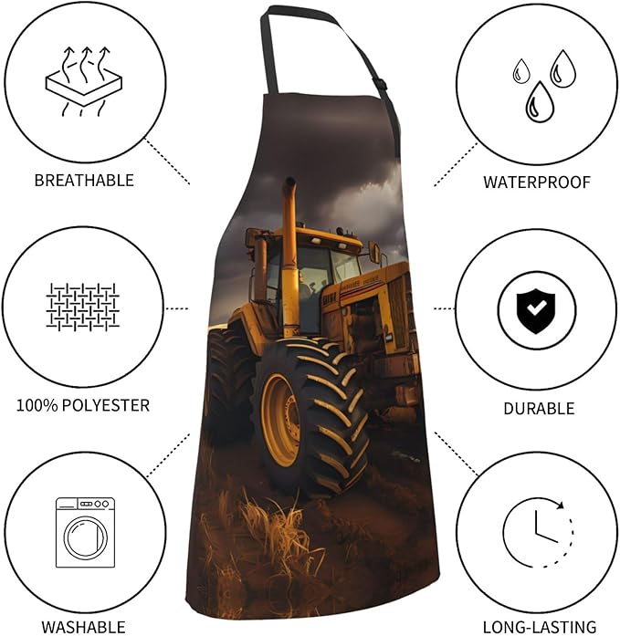 Tyrannosaurus rex Heavy Duty Waterproof Apron with Pockets for AdultsResistant Grilling, Gardening, Painting