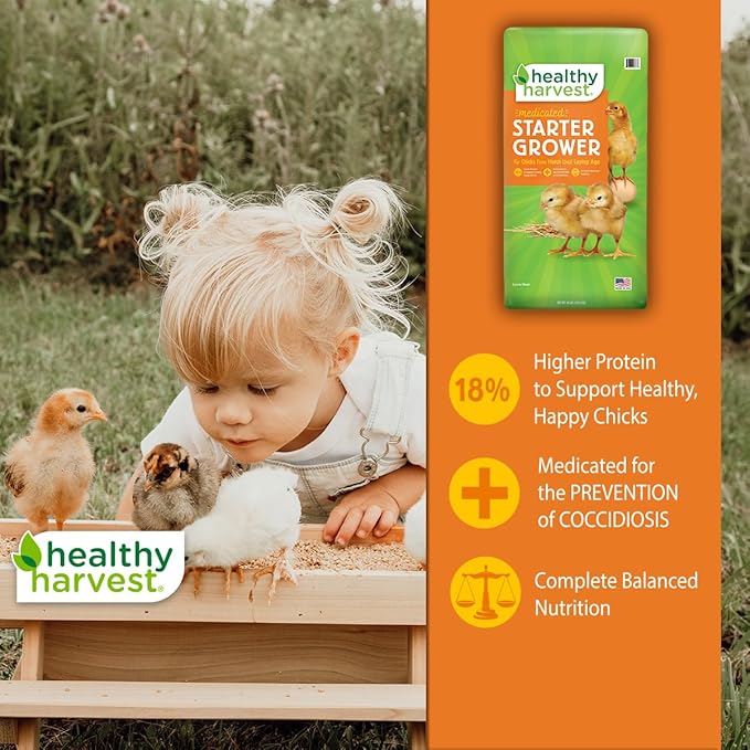Healthy Harvest 18% Protein Medicated Chick Starter Crumble, 40 lb Bag