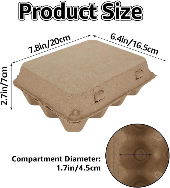 30 Pack Egg Cartons 12 Count, 3x4 Egg Cartons Cheap Bulk Holds Up to 12 Eggs, Sturdy Design Made from Recycled Cardboard