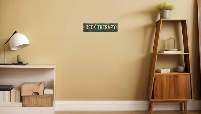 Vintage Tin Deck Therapy Sign Retro Metal Sign Suitable For Home Street Shop Garage Bar Farm Garden - Multi-Purpose Metal Sign For Indoor/Outdoor Use Plaque 4x16 Inch