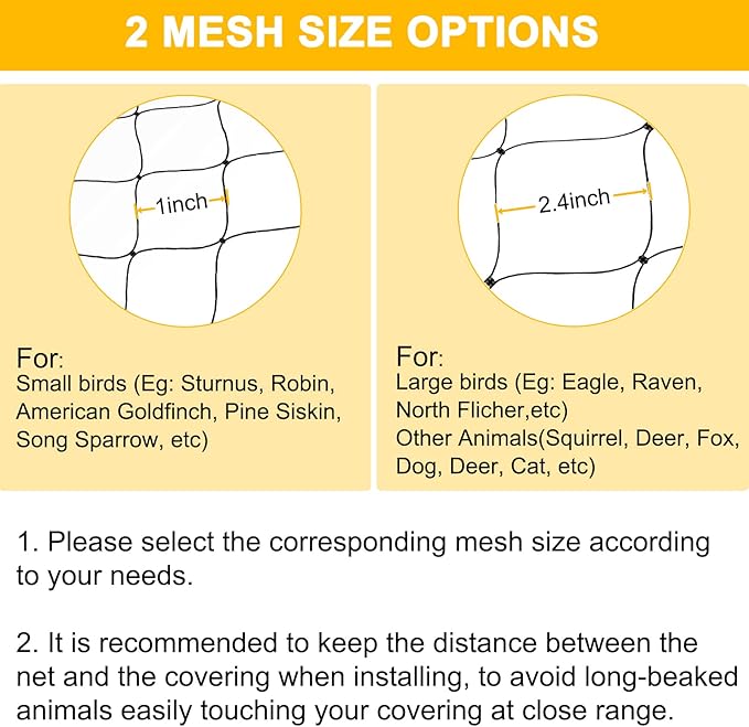 Nylon Bird Netting 50'x50' with 2.4" Square Mesh Hawk Net for Chicken Run, Poultry Netting Aviary Nets Garden Bird Net for Chicken Coop Nettings Roof Hawk Proof