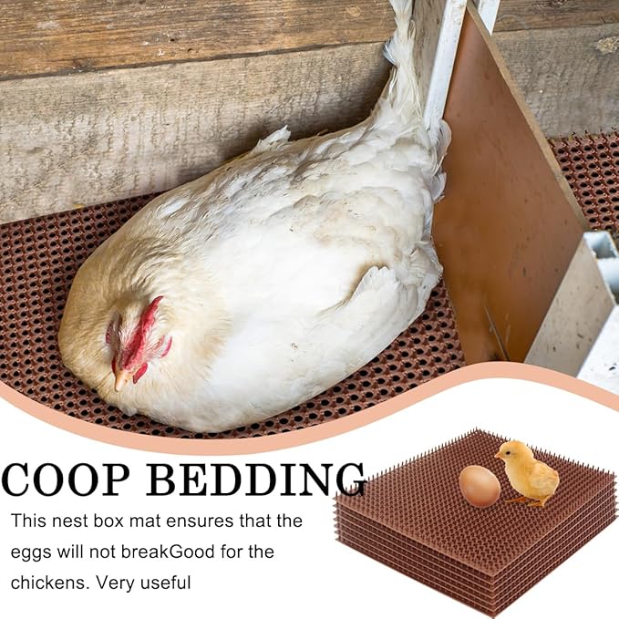 6 Pack Chicken Nesting Pads for Chicken Coop,12"x14" Plastic Nesting Pads for Chicken House,Reusable Washable Nesting Box Pads for Chicken Coop Bedding Use