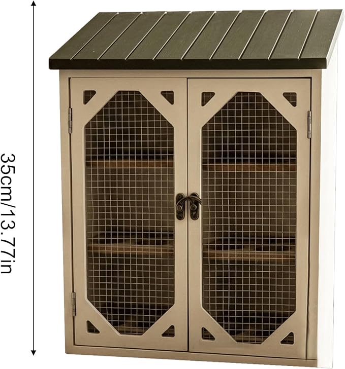 Wooden Egg Storage Cabinet Holds - Farmhouse Storages Organizer Cabinet With Double Doors | Eggs Storage Box With Wire Mesh Window | Vintage-style Egg Holder Home Kitchen Pantry Cabin Coop Farm