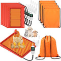 4 Pack Heated Chicken Pad for Brooders Small Animal Pet Heating Pad Warming Chick Nesting Mat with Temperature and Timer Waterproof Chicken Coop Heater Mat(15.7 x 12.6 Inches)