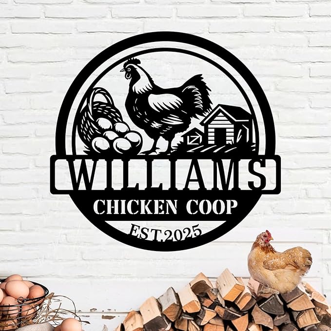 Custom Chicken Coop Sign Metal, Personalized Hen House Farm Sign, Backyard Chicken Decor, Rustic Farmhouse Gift for Chicken Lovers, Farm Gifts