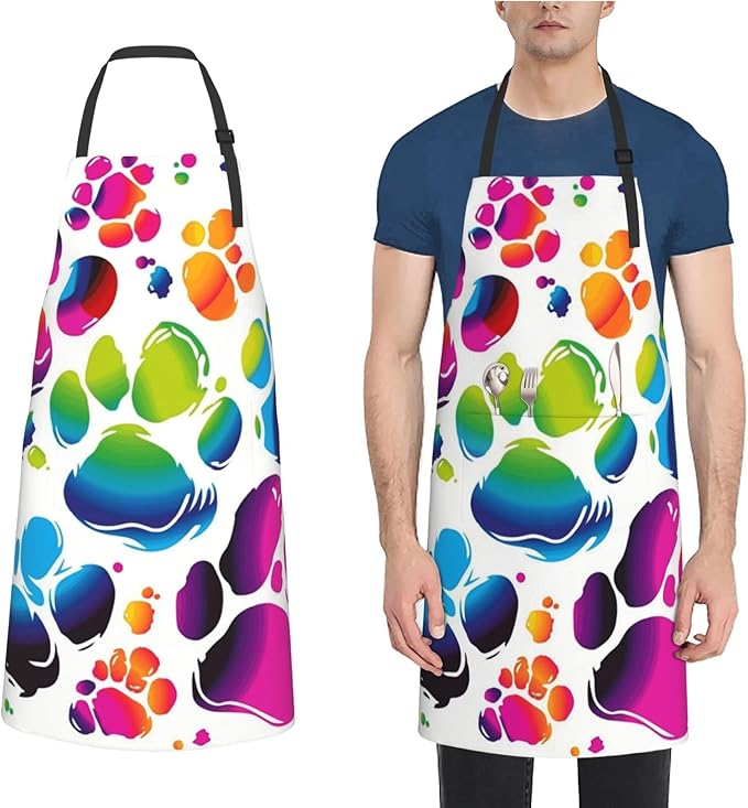 Waterproof Aprons for Women Men Adjustable Bib Cool Electric Guitar Apron Chef Cooking Aprons for Kitchen