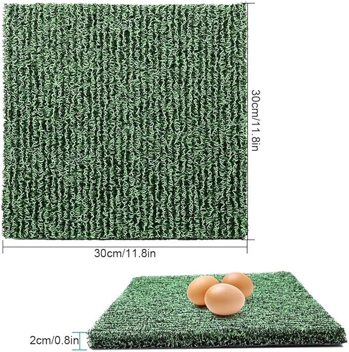 6 Pack Nesting Pads for Chicken Coop, 12"x12" Chicken Nesting Box Pads for Laying Eggs, Washable Nest Box Pads for Chicken Hen Small Pets on Garden Lawn Indoor Outdoor (Green)