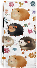 Guinea Pigs Gifts Kitchen Towel and Dish Towel, Guinea Pig Gifts for Women, Farmhouse Animal Floral Decor Hand Towels, Pet Lovers Decorative Hand Dish Tea Towels for Bathroom Kitchen, 16x24